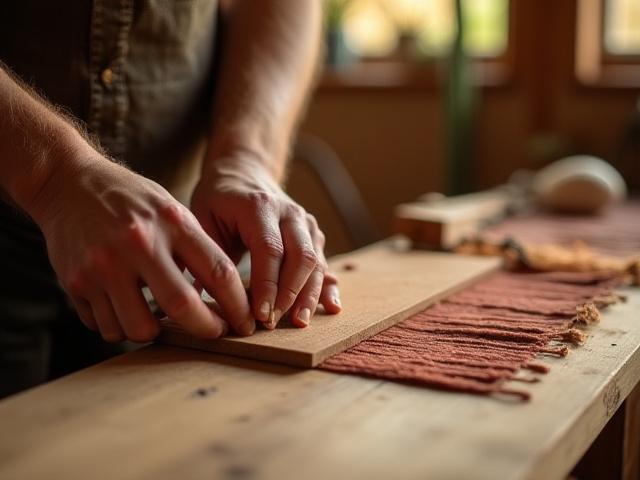 Artisan working on a piece of desert-inspired craft